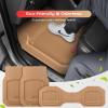 image:imageCoverado HeavyDuty PVC Car Floor Mats Full Set  Black Metallic Heel Pad AllWeather Protection for Front amp Rear NonSlip Backing EasytoClean Liners 4 PcsBeige
