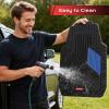 image:imageCoverado HeavyDuty PVC Car Floor Mats Full Set  Black Metallic Heel Pad AllWeather Protection for Front amp Rear NonSlip Backing EasytoClean Liners 4 PcsBlue