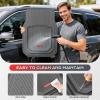 image:imageCoverado HeavyDuty PVC Car Floor Mats Full Set  Black Metallic Heel Pad AllWeather Protection for Front amp Rear NonSlip Backing EasytoClean Liners 4 PcsGray