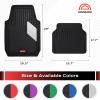 image:imageCoverado HeavyDuty PVC Car Floor Mats Full Set  Black Metallic Heel Pad AllWeather Protection for Front amp Rear NonSlip Backing EasytoClean Liners 4 PcsSilver