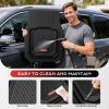 image:imageCoverado HeavyDuty PVC Car Floor Mats Full Set  Black Metallic Heel Pad AllWeather Protection for Front amp Rear NonSlip Backing EasytoClean Liners 4 PcsBlack