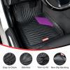 image:imageCoverado HeavyDuty PVC Car Floor Mats Full Set  Black Metallic Heel Pad AllWeather Protection for Front amp Rear NonSlip Backing EasytoClean Liners 4 PcsPurple
