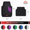 image:imageCoverado HeavyDuty PVC Car Floor Mats Full Set  Black Metallic Heel Pad AllWeather Protection for Front amp Rear NonSlip Backing EasytoClean Liners 4 PcsPurple