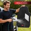 image:imageCoverado HeavyDuty PVC Car Floor Mats Full Set  Black Metallic Heel Pad AllWeather Protection for Front amp Rear NonSlip Backing EasytoClean Liners 4 PcsSilver