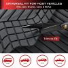 image:imageCoverado HeavyDuty PVC Car Floor Mats Full Set  Black Metallic Heel Pad AllWeather Protection for Front amp Rear NonSlip Backing EasytoClean Liners 4 PcsPurple