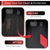 image:imageCoverado HeavyDuty PVC Car Floor Mats Full Set  Black Metallic Heel Pad AllWeather Protection for Front amp Rear NonSlip Backing EasytoClean Liners 4 PcsRed