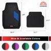 image:imageCoverado HeavyDuty PVC Car Floor Mats Full Set  Black Metallic Heel Pad AllWeather Protection for Front amp Rear NonSlip Backing EasytoClean Liners 4 PcsBlue
