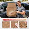 image:imageCoverado HeavyDuty PVC Car Floor Mats Full Set  Black Metallic Heel Pad AllWeather Protection for Front amp Rear NonSlip Backing EasytoClean Liners 4 PcsBeige