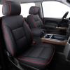 image:imageCoverado Chevy Silverado GMC Sierra Seat Covers Fullset Leather Car Seat Covers for Truck Custom Fit for Chevy Silverado GMC Sierra Pickup 20142018 1500 20152019 2500HD 3500HDRed