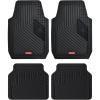 image:imageCoverado HeavyDuty PVC Car Floor Mats Full Set  Black Metallic Heel Pad AllWeather Protection for Front amp Rear NonSlip Backing EasytoClean Liners 4 Pcs4Black