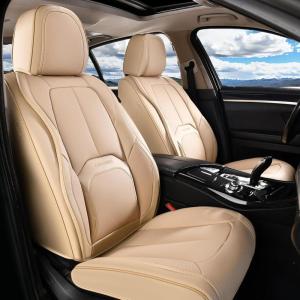 image:imageCoverado Car Seat Covers Full Set Waterproof Nappa Leather Seat Covers for Car Car Seat Protector with Lumbar Support Automotive Seat Covers Universal Fit for Most Cars SUV Trucks BlackampPurpleABeige