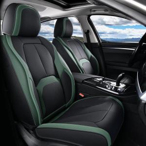 image:imageCoverado Car Seat Covers Full Set Waterproof Nappa Leather Seat Covers for Car Car Seat Protector with Lumbar Support Automotive Seat Covers Universal Fit for Most Cars SUV Trucks BlackampPurpleABlackGreen