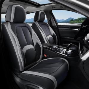 image:imageCoverado Car Seat Covers Full Set Waterproof Nappa Leather Seat Covers for Car Car Seat Protector with Lumbar Support Automotive Seat Covers Universal Fit for Most Cars SUV Trucks BlackampPurpleABlackGray