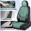 image:imageCoverado Car Seat Covers Full Set Black Seat Covers Waterproof Faux Leather Car Seat Cover Luxury Car Seat Cover Automotive Seat Covers 5 Seats Car Seat Protector Universal Fit Most CarsFabricGreen