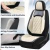 image:imageCoverado Car Seat Covers Full Set Black Seat Covers Waterproof Faux Leather Car Seat Cover Luxury Car Seat Cover Automotive Seat Covers 5 Seats Car Seat Protector Universal Fit Most CarsABlackWhite