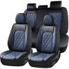 image:imageCoverado Car Seat Covers Full Set Black Seat Covers Waterproof Faux Leather Car Seat Cover Luxury Car Seat Cover Automotive Seat Covers 5 Seats Car Seat Protector Universal Fit Most CarsABlackBlue