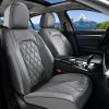 image:imageCoverado Car Seat Covers Full Set Black Seat Covers Waterproof Faux Leather Car Seat Cover Luxury Car Seat Cover Automotive Seat Covers 5 Seats Car Seat Protector Universal Fit Most CarsAGray