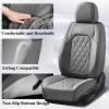 image:imageCoverado Car Seat Covers Full Set Black Seat Covers Waterproof Faux Leather Car Seat Cover Luxury Car Seat Cover Automotive Seat Covers 5 Seats Car Seat Protector Universal Fit Most CarsAGray
