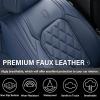 image:imageCoverado Car Seat Covers Full Set Black Seat Covers Waterproof Faux Leather Car Seat Cover Luxury Car Seat Cover Automotive Seat Covers 5 Seats Car Seat Protector Universal Fit Most CarsABlue