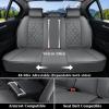 image:imageCoverado Car Seat Covers Full Set Black Seat Covers Waterproof Faux Leather Car Seat Cover Luxury Car Seat Cover Automotive Seat Covers 5 Seats Car Seat Protector Universal Fit Most CarsAGray