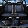 image:imageCoverado Car Seat Covers Full Set Black Seat Covers Waterproof Faux Leather Car Seat Cover Luxury Car Seat Cover Automotive Seat Covers 5 Seats Car Seat Protector Universal Fit Most CarsABlackBlue