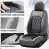 image:imageCoverado Car Seat Covers Full Set Black Seat Covers Waterproof Faux Leather Car Seat Cover Luxury Car Seat Cover Automotive Seat Covers 5 Seats Car Seat Protector Universal Fit Most CarsAGrayBalck