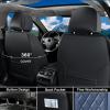 image:imageCoverado Car Seat Covers Full Set Black Seat Covers Waterproof Faux Leather Car Seat Cover Luxury Car Seat Cover Automotive Seat Covers 5 Seats Car Seat Protector Universal Fit Most CarsABlackBlue