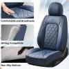 image:imageCoverado Car Seat Covers Full Set Black Seat Covers Waterproof Faux Leather Car Seat Cover Luxury Car Seat Cover Automotive Seat Covers 5 Seats Car Seat Protector Universal Fit Most CarsABlue
