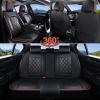 image:imageCoverado Car Seat Covers Full Set Black Seat Covers Waterproof Faux Leather Car Seat Cover Luxury Car Seat Cover Automotive Seat Covers 5 Seats Car Seat Protector Universal Fit Most CarsABlackRed