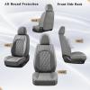 image:imageCoverado Car Seat Covers Full Set Black Seat Covers Waterproof Faux Leather Car Seat Cover Luxury Car Seat Cover Automotive Seat Covers 5 Seats Car Seat Protector Universal Fit Most CarsAGray