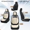 image:imageCoverado Car Seat Covers Full Set Black Seat Covers Waterproof Faux Leather Car Seat Cover Luxury Car Seat Cover Automotive Seat Covers 5 Seats Car Seat Protector Universal Fit Most CarsABlackWhite