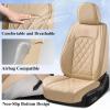 image:imageCoverado Car Seat Covers Full Set Black Seat Covers Waterproof Faux Leather Car Seat Cover Luxury Car Seat Cover Automotive Seat Covers 5 Seats Car Seat Protector Universal Fit Most CarsBeige