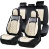 image:imageCoverado Car Seat Covers Full Set Black Seat Covers Waterproof Faux Leather Car Seat Cover Luxury Car Seat Cover Automotive Seat Covers 5 Seats Car Seat Protector Universal Fit Most CarsABlackWhite