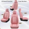 image:imageCoverado Car Seat Covers Full Set Black Seat Covers Waterproof Faux Leather Car Seat Cover Luxury Car Seat Cover Automotive Seat Covers 5 Seats Car Seat Protector Universal Fit Most CarsAPink