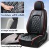 image:imageCoverado Car Seat Covers Full Set Black Seat Covers Waterproof Faux Leather Car Seat Cover Luxury Car Seat Cover Automotive Seat Covers 5 Seats Car Seat Protector Universal Fit Most CarsABlackRed