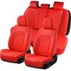 image:imageCoverado Car Seat Covers Full Set Black Seat Covers Waterproof Faux Leather Car Seat Cover Luxury Car Seat Cover Automotive Seat Covers 5 Seats Car Seat Protector Universal Fit Most CarsARed
