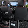 image:imageCoverado Car Seat Covers Full Set Black Seat Covers Waterproof Faux Leather Car Seat Cover Luxury Car Seat Cover Automotive Seat Covers 5 Seats Car Seat Protector Universal Fit Most CarsABlackRed