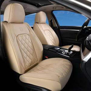 image:imageCoverado Car Seat Covers Full Set Black Seat Covers Waterproof Faux Leather Car Seat Cover Luxury Car Seat Cover Automotive Seat Covers 5 Seats Car Seat Protector Universal Fit Most CarsABeige