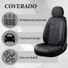 image:imageCoverado Car Seat Covers Front 6 Pieces Universal Seat Covers for Cars PVC Car Seat Cushions for Front Auto Car Seat Protectors Auto Car Accessories Seat Covers Fit for Most VehiclesBlack