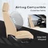 image:imageCoverado Car Seat Covers Front Seats 2 Piece Car Seat Protector Waterproof Leather Seat Cushion Universal Fit for Truck Automotive Vehicles BlackBeige