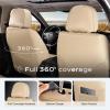 image:imageCoverado Car Seat Covers Front Seats 2 Piece Car Seat Protector Waterproof Leather Seat Cushion Universal Fit for Truck Automotive Vehicles BlackBeige