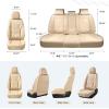 image:imageCoverado Car Seat Covers Front Seats 2 Piece Car Seat Protector Waterproof Leather Seat Cushion Universal Fit for Truck Automotive Vehicles BlackBeige