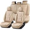image:imageCoverado Car Seat Covers Front Seats 2 Piece Car Seat Protector Waterproof Leather Seat Cushion Universal Fit for Truck Automotive Vehicles BlackBeige