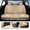 image:imageCoverado Car Seat Covers Front Seats 2 Piece Car Seat Protector Waterproof Leather Seat Cushion Universal Fit for Truck Automotive Vehicles BlackBeige