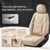 image:imageCoverado Car Seat Covers Front Seats 2 Piece Car Seat Protector Waterproof Leather Seat Cushion Universal Fit for Truck Automotive Vehicles BlackBeige