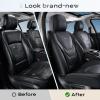 image:imageCoverado Car Seat Covers Front Seats 2 Piece Car Seat Protector Waterproof Leather Seat Cushion Universal Fit for Truck Automotive Vehicles BlackBlack