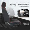 image:imageCoverado Car Seat Covers Front Seats 2 Piece Car Seat Protector Waterproof Leather Seat Cushion Universal Fit for Truck Automotive Vehicles BlackBlackRed