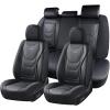 image:imageCoverado Car Seat Covers Front Seats 2 Piece Car Seat Protector Waterproof Leather Seat Cushion Universal Fit for Truck Automotive Vehicles BlackBlack