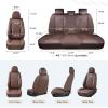 image:imageCoverado Car Seat Covers Front Seats 2 Piece Car Seat Protector Waterproof Leather Seat Cushion Universal Fit for Truck Automotive Vehicles BlackBrown