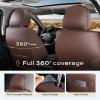 image:imageCoverado Car Seat Covers Front Seats 2 Piece Car Seat Protector Waterproof Leather Seat Cushion Universal Fit for Truck Automotive Vehicles BlackBrown